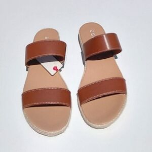 ESPRIT  Women's Theo Double Strap Cognac Sandals 8.5M